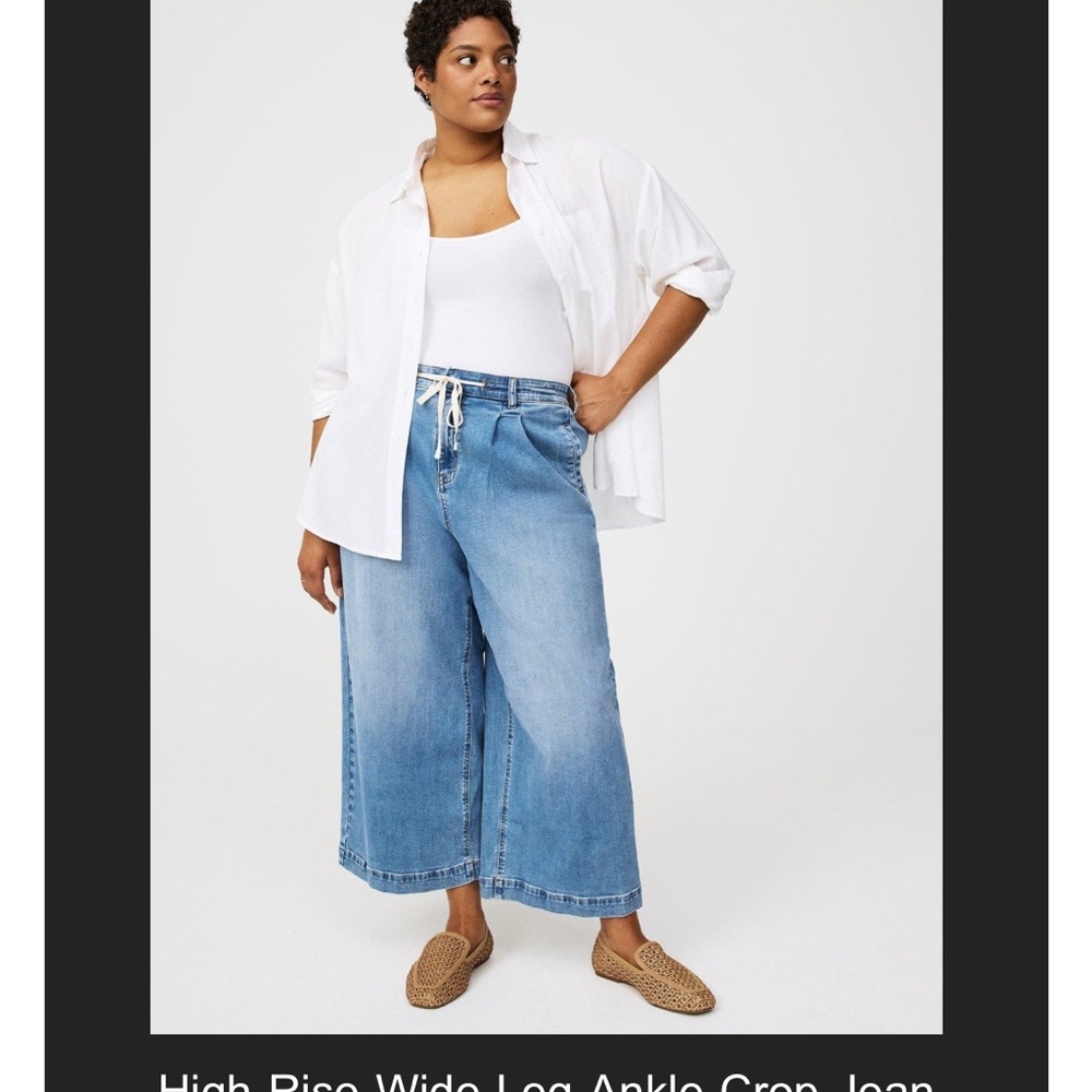 Torrid Ladies ankle wide leg Blue Jeans - Picture 7 of 10
